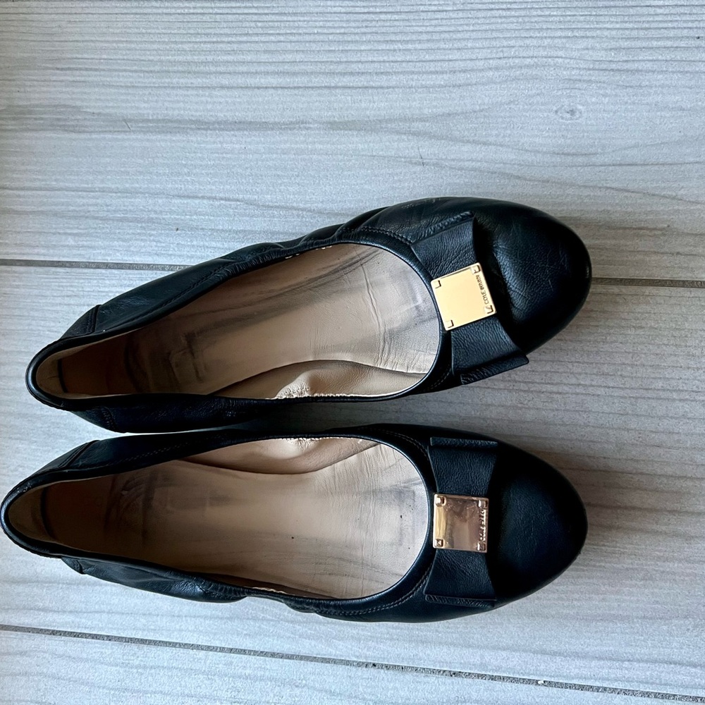 Michael Kors Black Flats with Gold Details